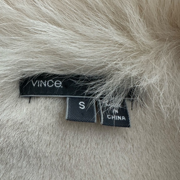 Vince  Beige Shearling Jacket Coat Sz Small - Picture 3 of 11